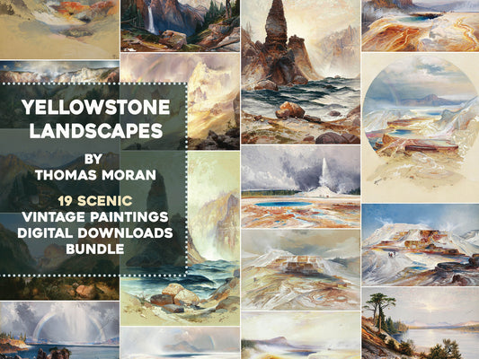 Thomas Moran Yellowstone Landscape Paintings [19 Images]