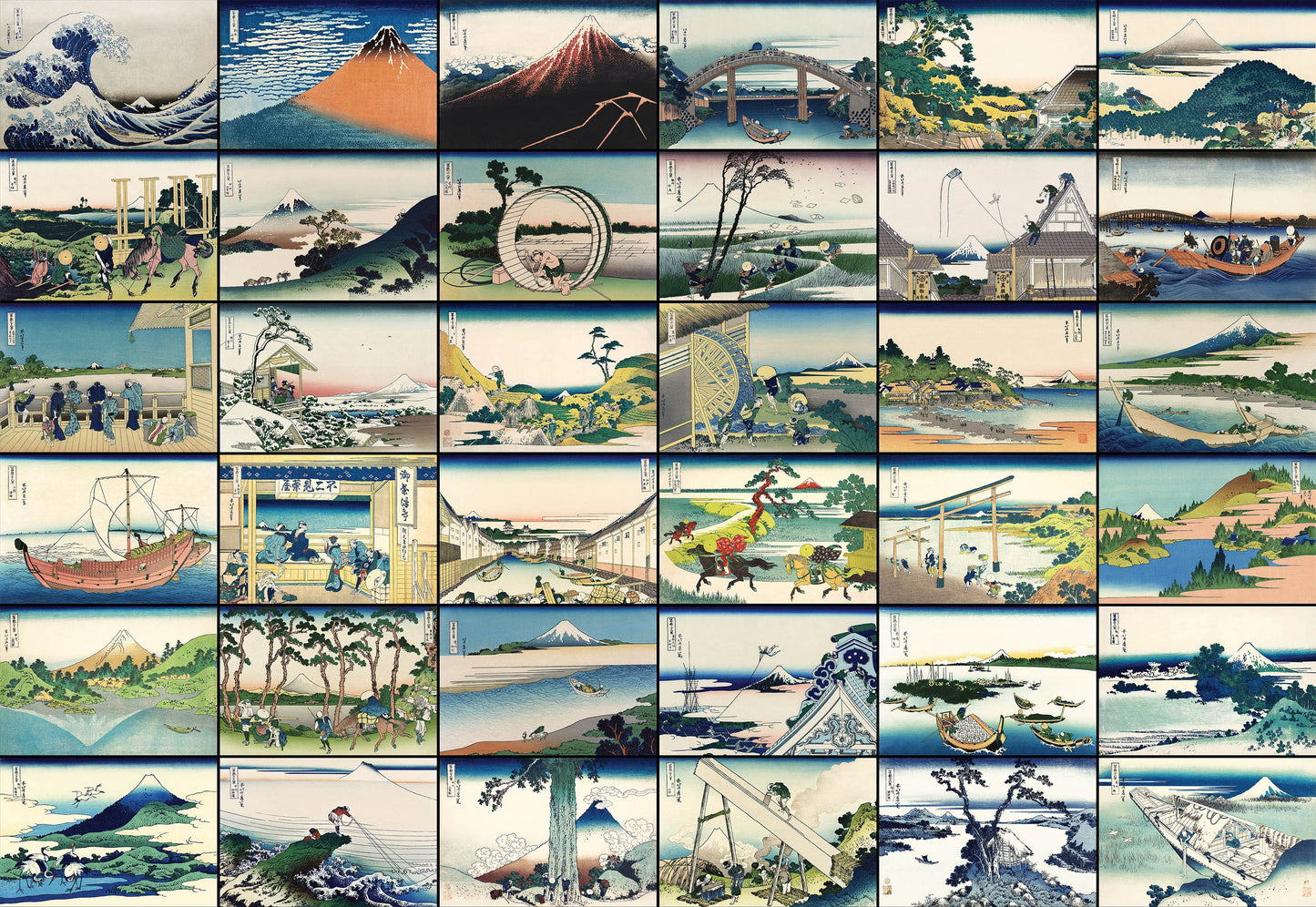 Katsushika Hokusai Thirty-Six Views of Mt. Fuji [36 Images]