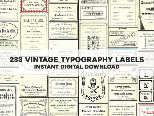 Harpel's Typograph Book of Specimens Mock Labels Ads Tags Checks Tickets Products [233 Images]