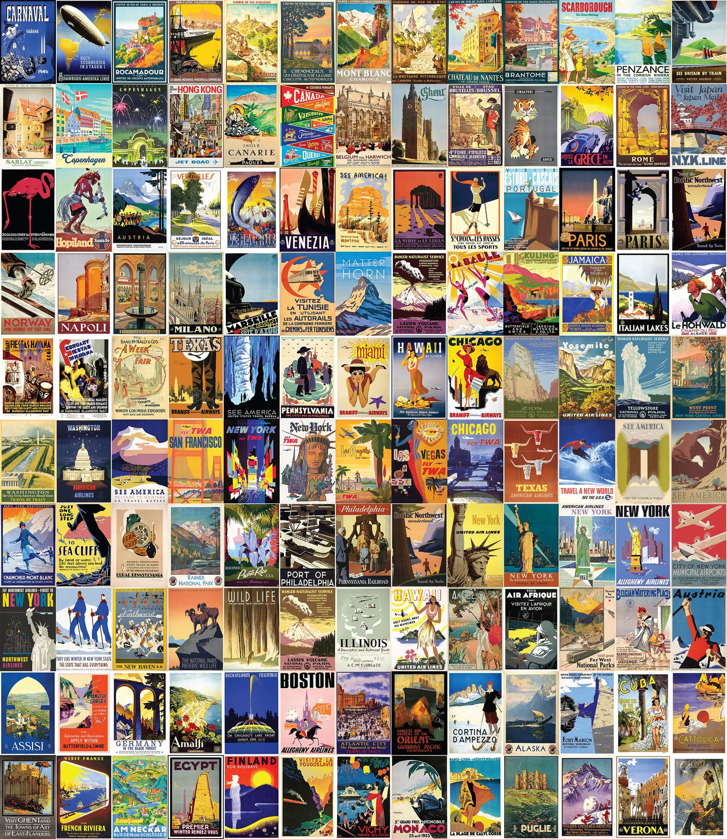 Travel Posters USA & International 4"x6" Collage Kit Set 2 [131 Images]