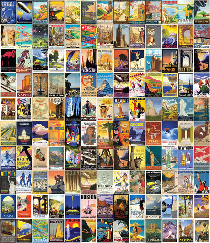 Travel Posters USA & International 4"x6" Collage Kit Set 2 [131 Images]