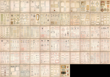 Specimens of Druggist Labels Printable Sheets Set 2 [62 Images]