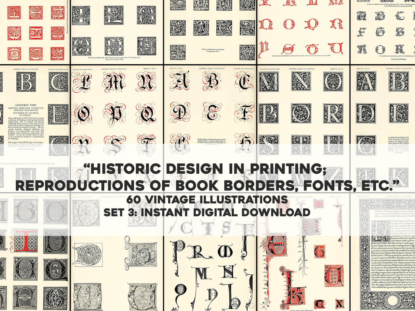 Historic Design in Book Printing Set 3 [60 Images]