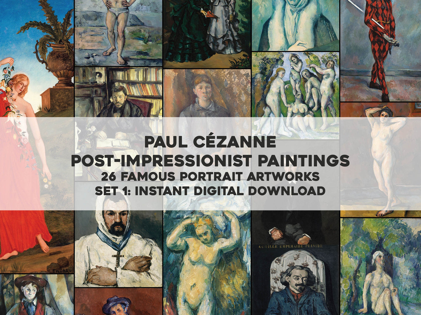 Paul Cezanne Post Impressionist Portrait Paintings Set 1 [26 Images]