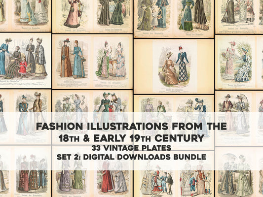 18th & 19th Century Fashion Plates Set 2 [33 Images]