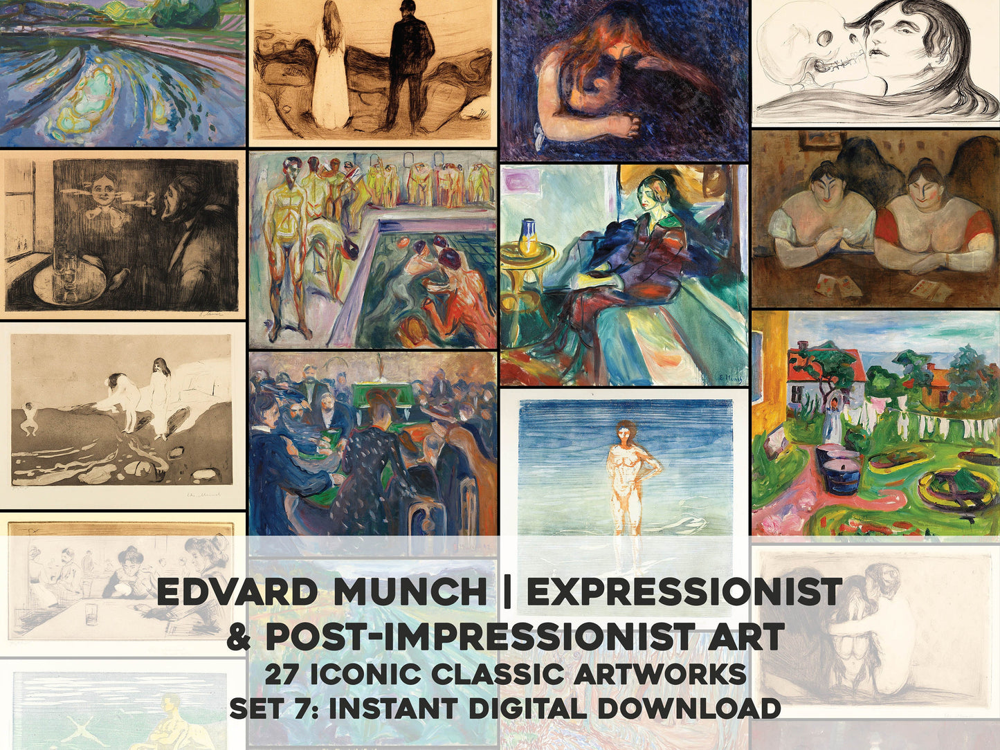 Edvard Munch Symbolist Artworks Set 7 [27 Images]