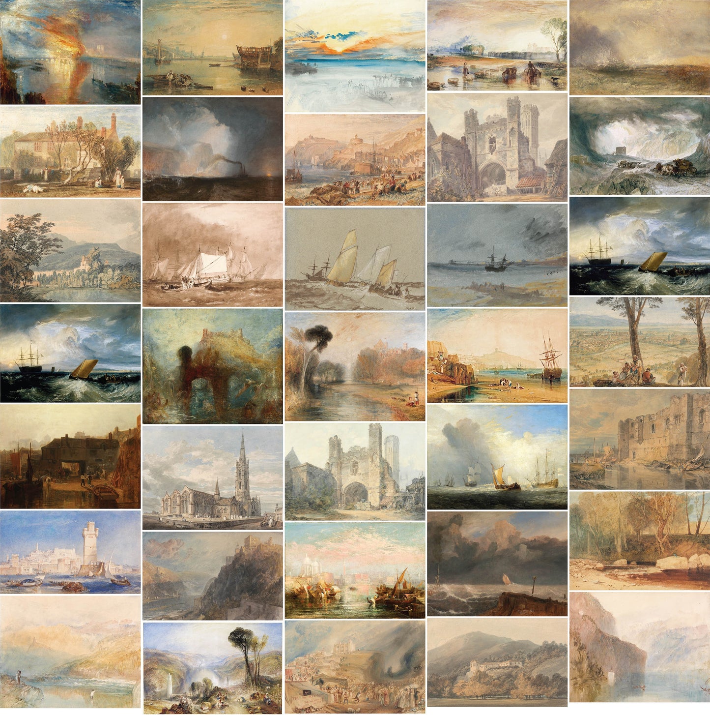 J M W Turner Watercolor & Oil Landscape Paintings Set 3 [35 Images]