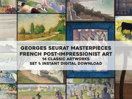 Georges Seurat Neo Impressionist Paintings Set 1 [14 Images]