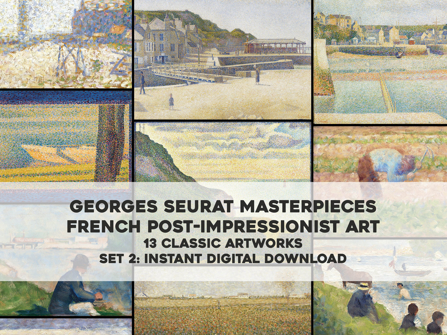 Georges Seurat Neo Impressionist Paintings Set 2 [13 Images]