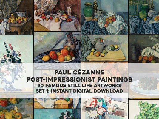 Paul Cezanne Post Impressionist Still Life Paintings Set 1 [20 Images]