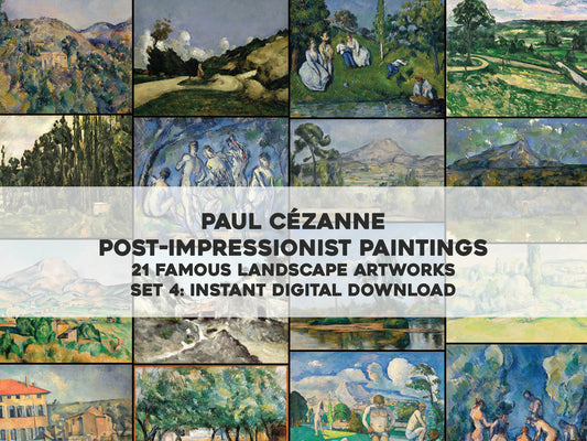 Paul Cezanne Post Impressionist Landscape & Scenery Paintings Set 4 [21 Images]