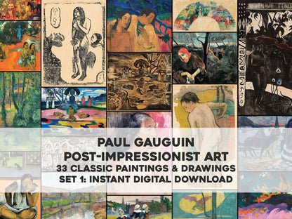Paul Gauguin Post Impressionist Paintings Set 1 [33 Images]