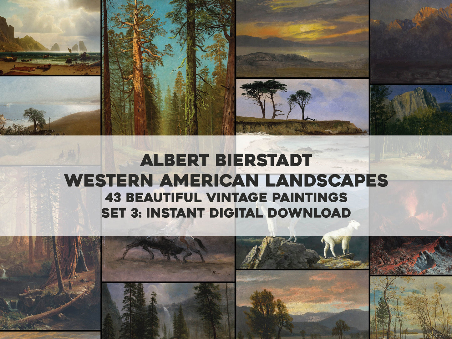 Albert Bierstadt Western Landscape Paintings Set 3 [43 Images]