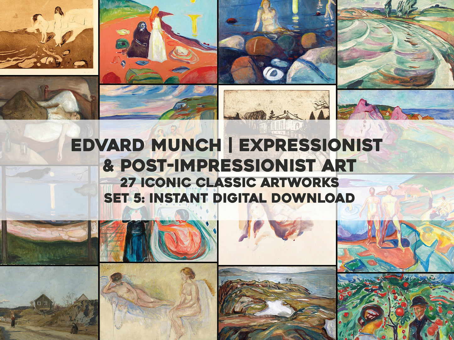 Edvard Munch Symbolist Artworks Set 5 [27 Images]
