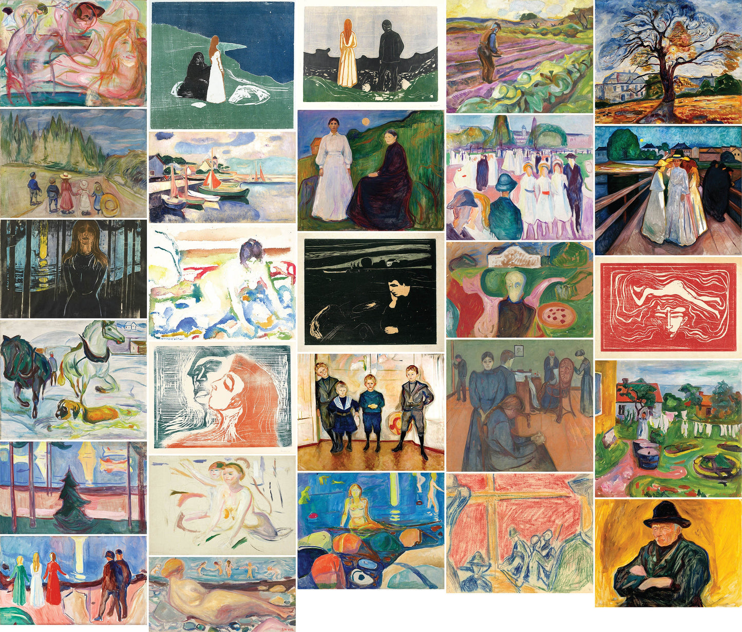 Edvard Munch Symbolist Artworks Set 6 [27 Images]