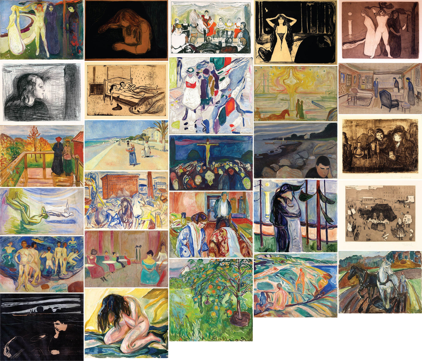 Edvard Munch Symbolist Artworks Set 8 [27 Images]