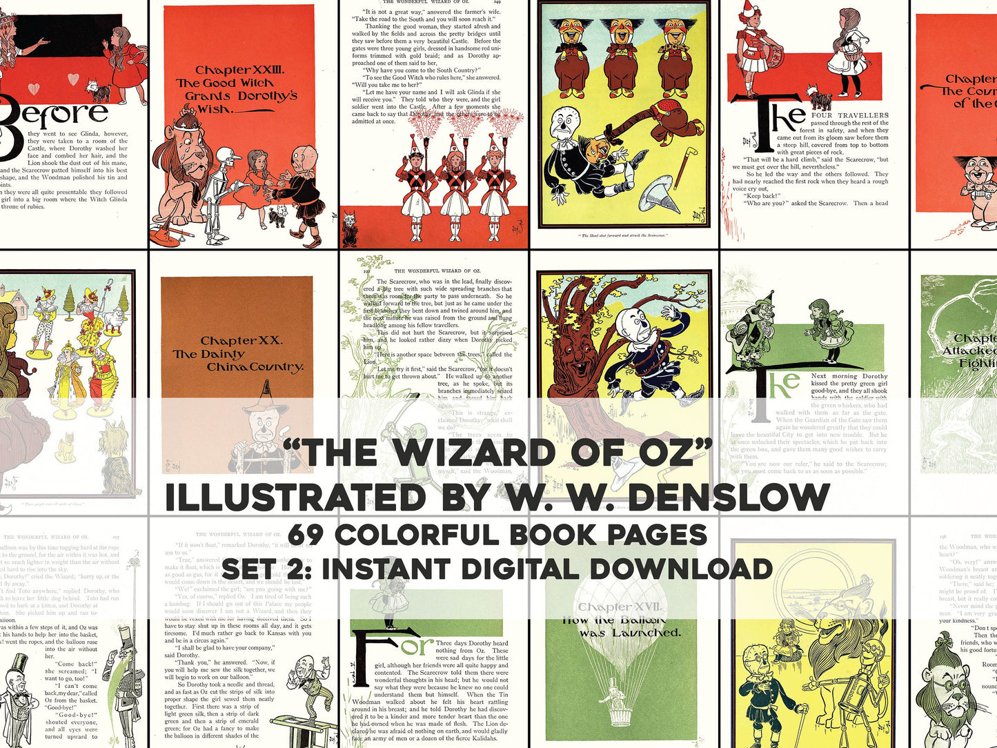 Denslow The Wizard of Oz Illustration Pages Set 2 [69 Images]