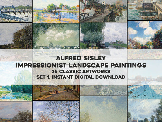 Alfred Sisley Impressionist Paintings Set 1 [26 Images]