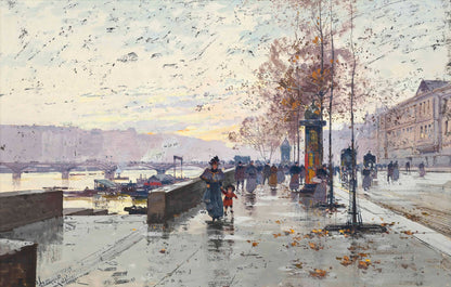 Eugène Galien-Laloue Paris in Autumn & Winter Paintings Set 2 [36 Images]