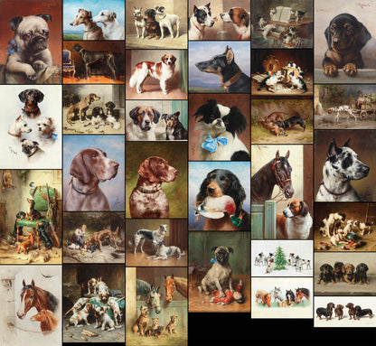 Carl Reichert Dog & Puppy Artworks Set 1 [33 Images]