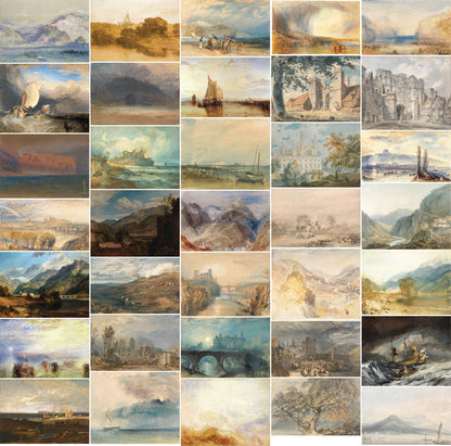 J M W Turner Watercolor & Oil Landscape Paintings Set 1 [35 Images]