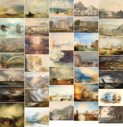 J M W Turner Watercolor & Oil Landscape Paintings Set 4 [35 Images]