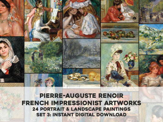 Pierre Renoir Impressionist Paintings Set 3 [24 Images]