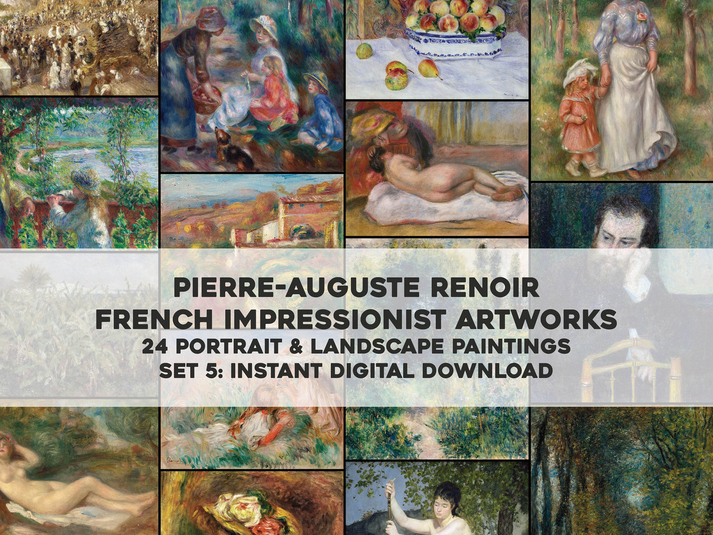 Pierre Renoir Impressionist Paintings Set 5 [24 Images]