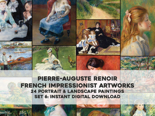 Pierre Renoir Impressionist Paintings Set 6 [24 Images]