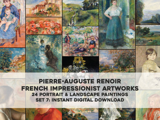 Pierre Renoir Impressionist Paintings Set 7 [24 Images]