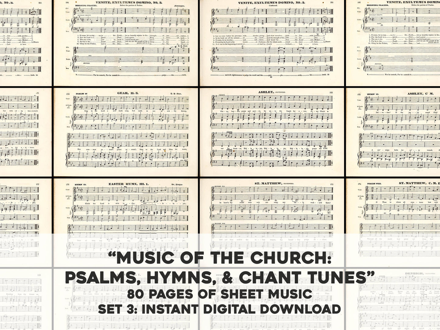 Music of the Church: Songs Hymns & Chant Tunes Set 3 [80 Images]