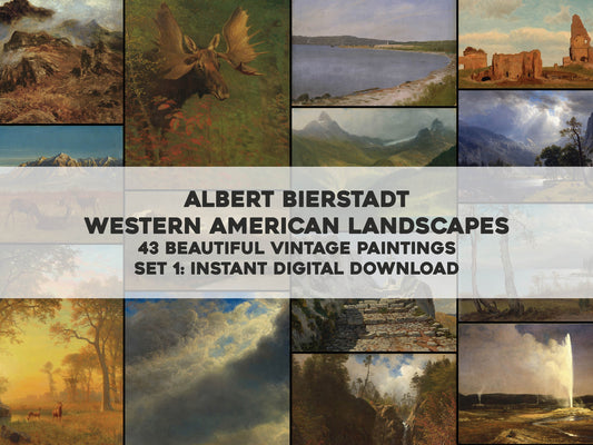 Albert Bierstadt Western Landscape Paintings Set 1 [43 Images]