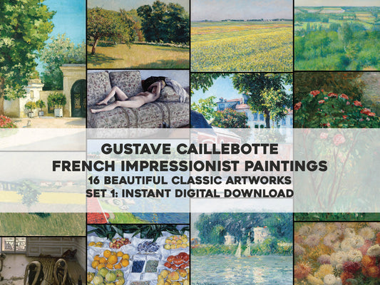 Gustave Caillebotte Impressionist Paintings Set 1 [16 Images]