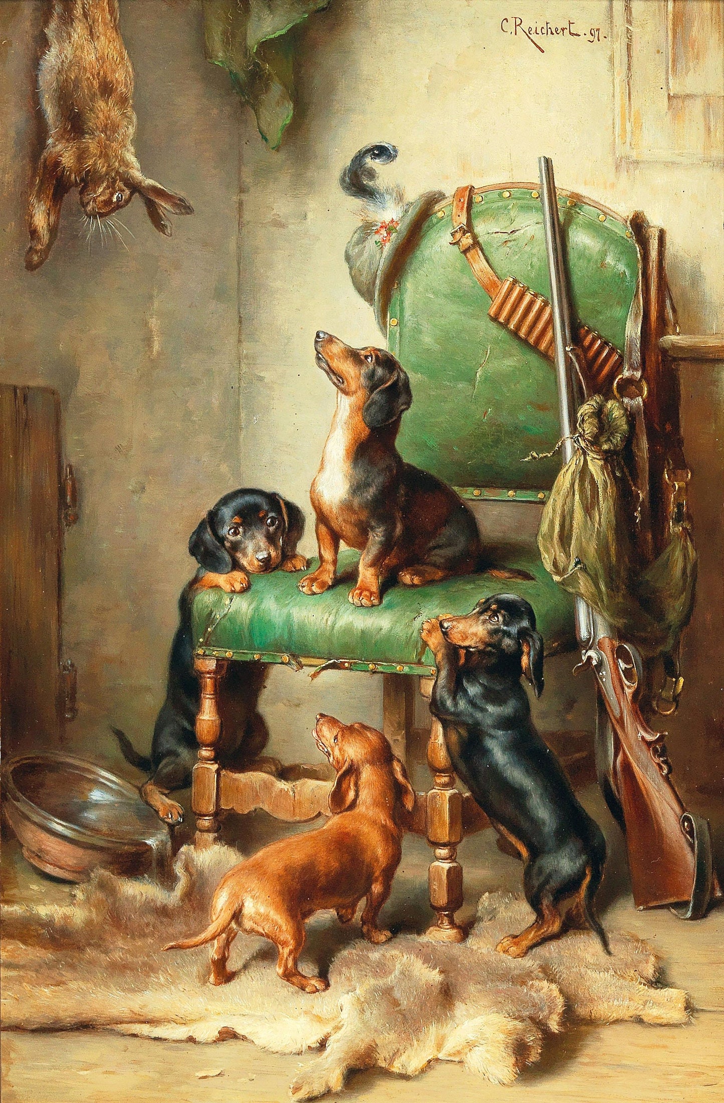 Carl Reichert Dog & Puppy Artworks Set 1 [33 Images]