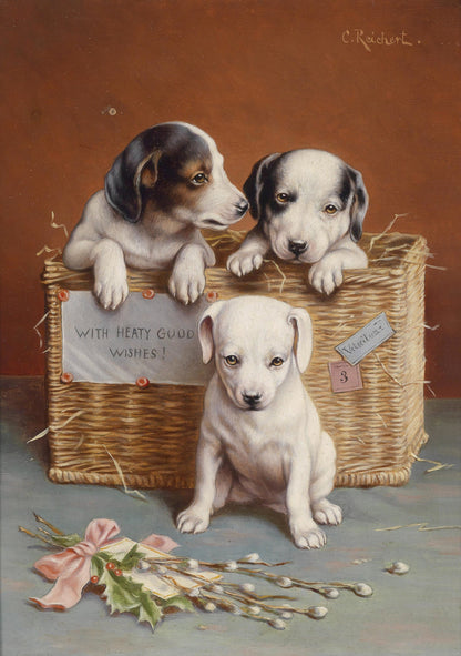 Carl Reichert Dog & Puppy Artworks Set 2 [28 Images]