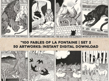 A Hundred fables of La Fontaine Set 2 [50 Images]