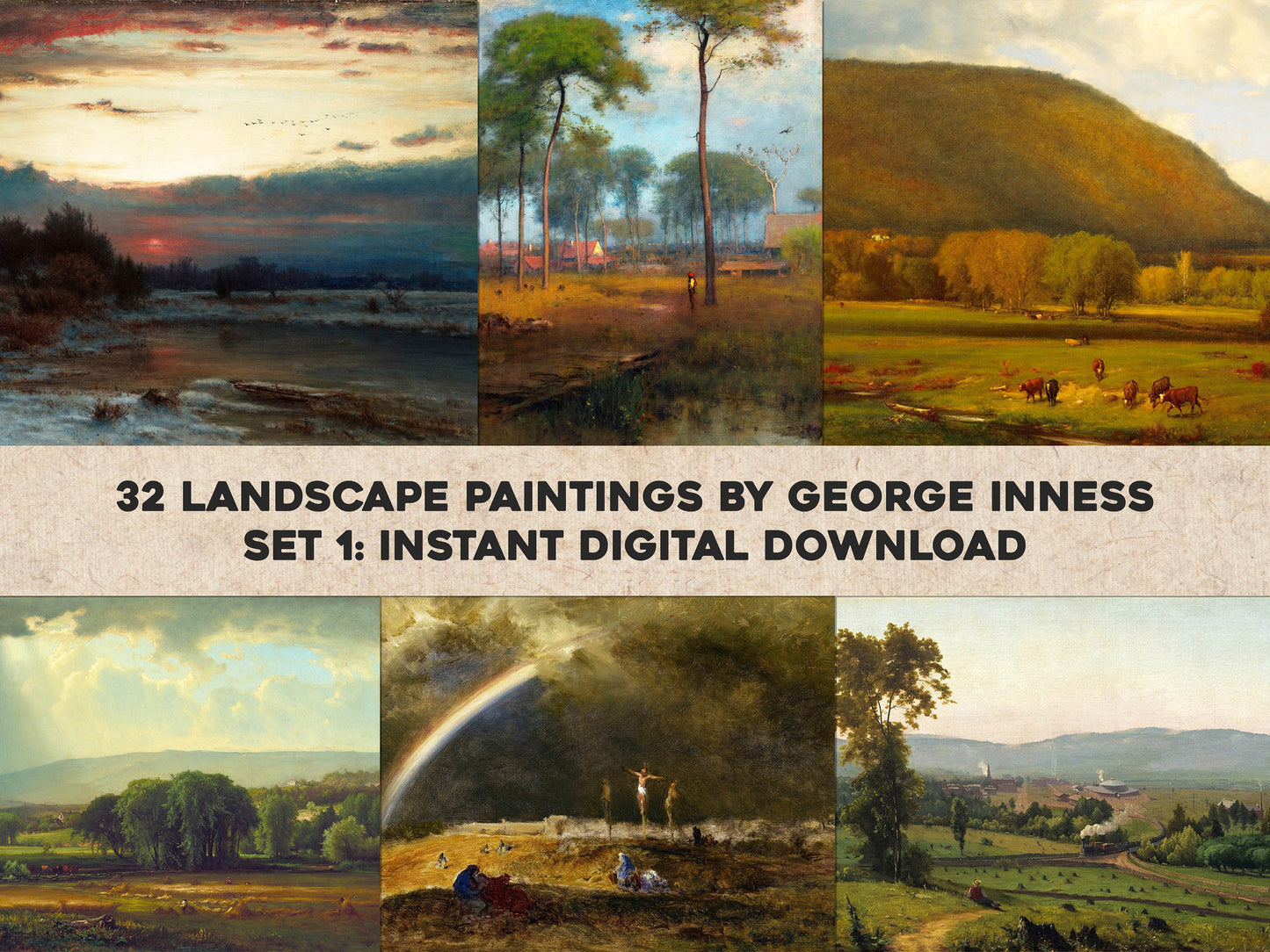 George Inness Landscape Paintings Set 1 [32 Images]