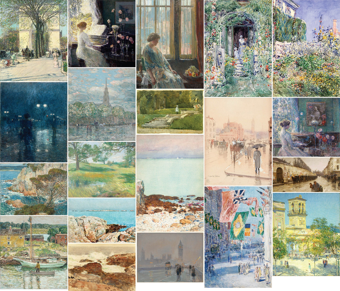 Childe Hassam Impressionist Paintings Set 4 [20 Images]