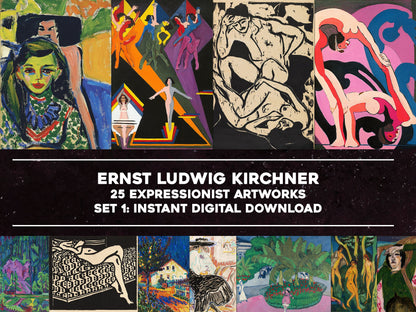 Ernst Ludwig Kirchner Expressionist Artworks Set 1 [25 Images]