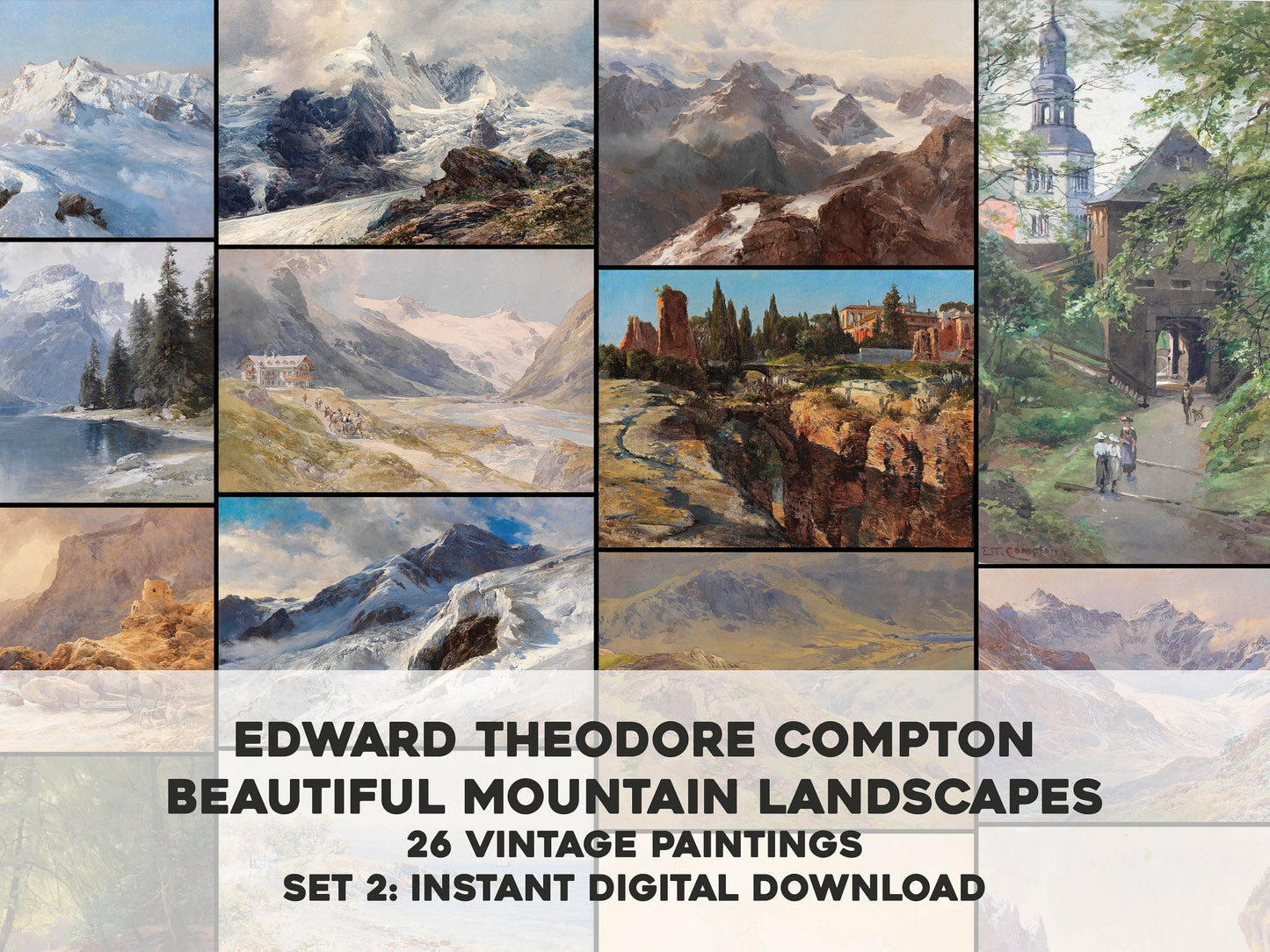 Edward Compton Mountain Landscape Paintings Set 2 [26 Images]