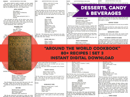 Around the World Cookbook Set 3 Dessert Candy Beverages [89 Images]