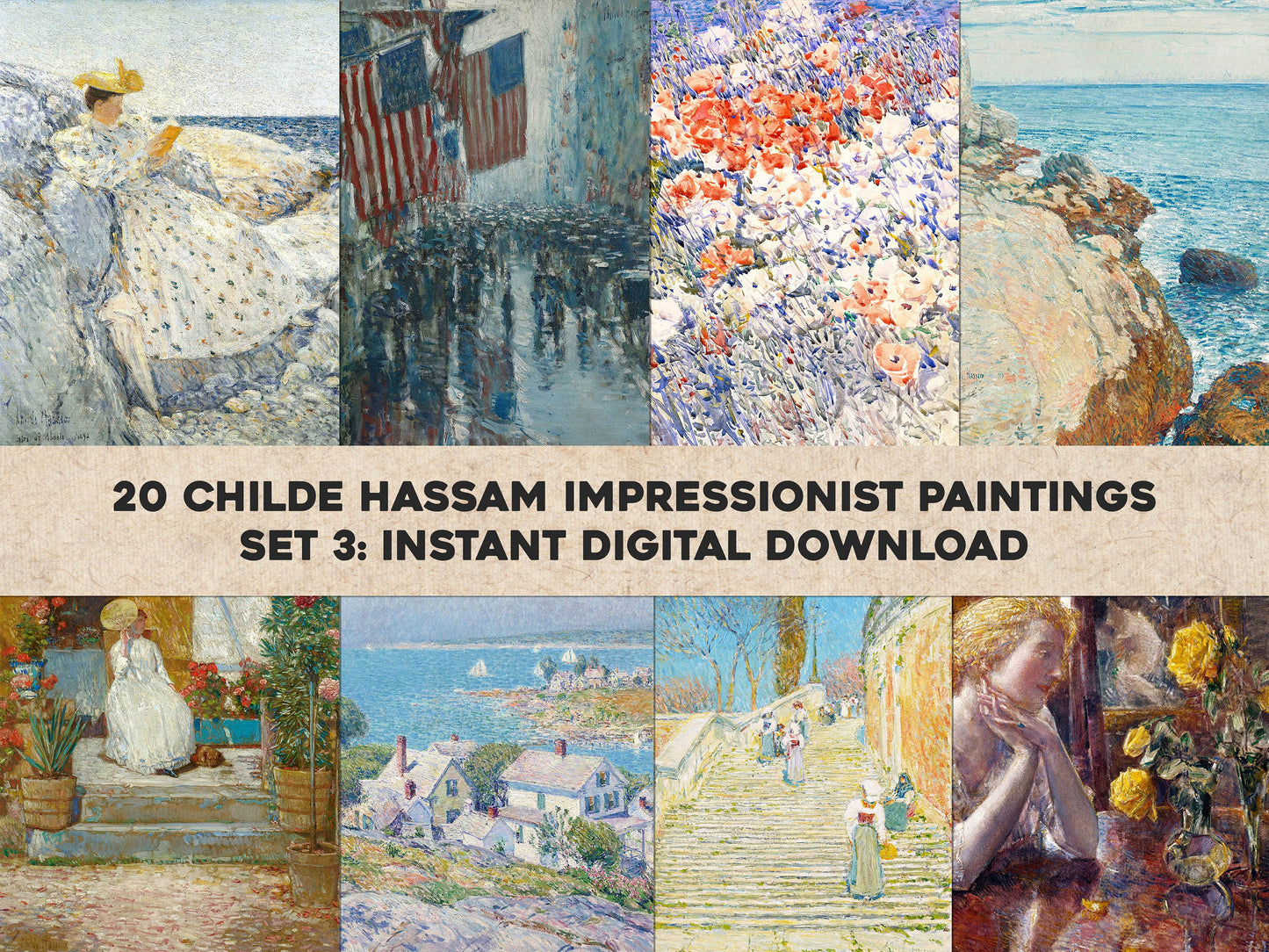 Childe Hassam Impressionist Paintings Set 3 [20 Images]