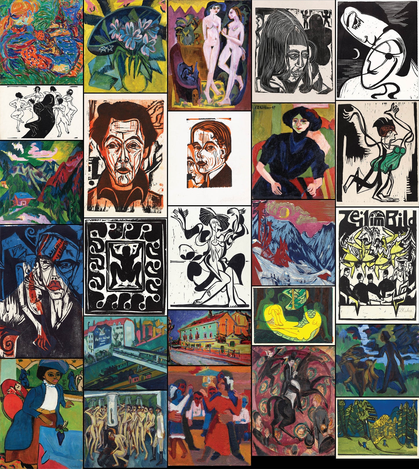 Ernst Ludwig Kirchner Expressionist Artworks Set 4 [25 Images]