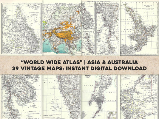 The World Wide Atlas of Modern Geography Asia & Australia [29 Images]