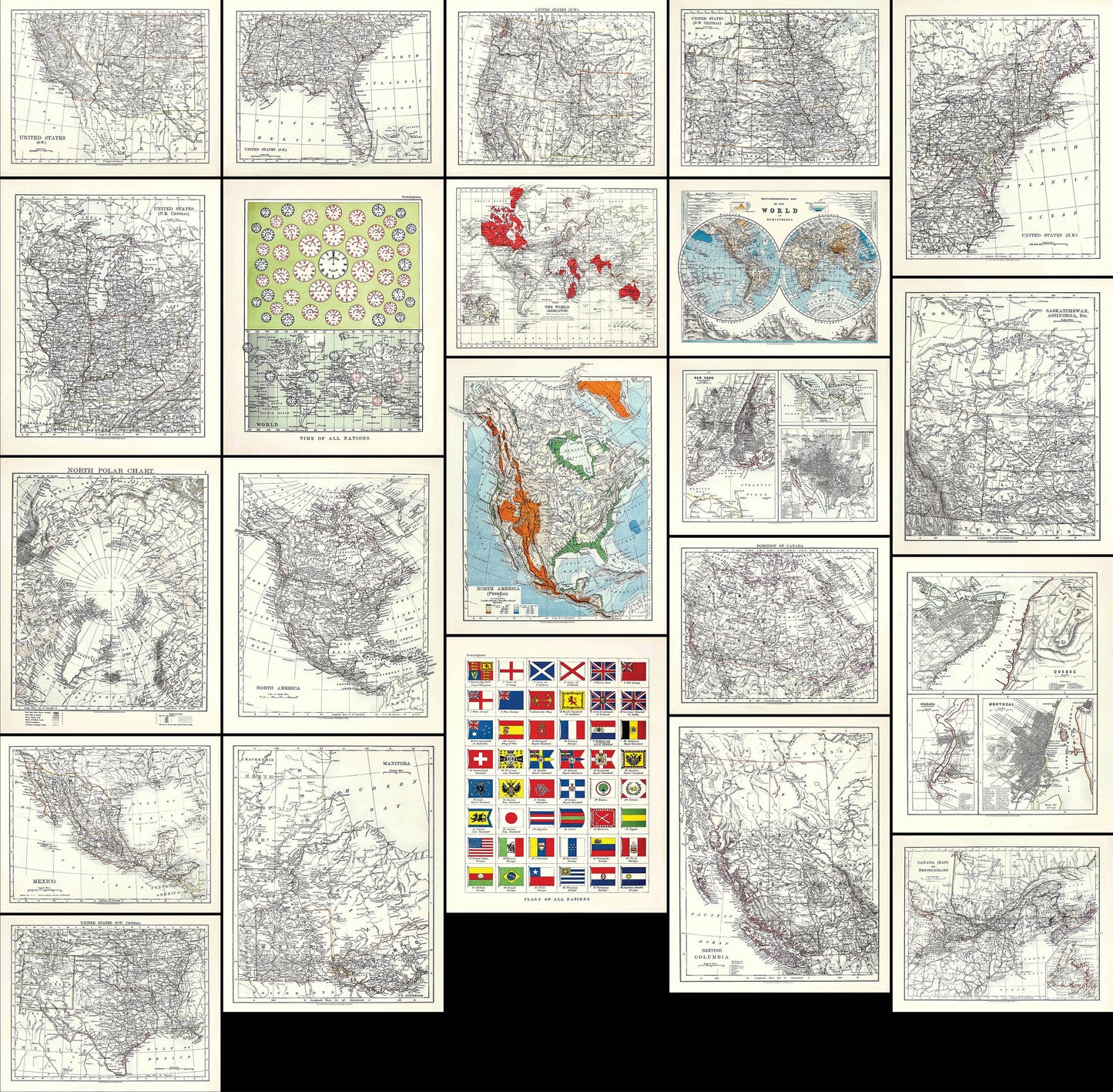 The World Wide Atlas of Modern Geography North America [22 Images]