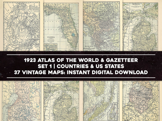 1923 Atlas of the World and Gazetteer Set 1 [37 Images]