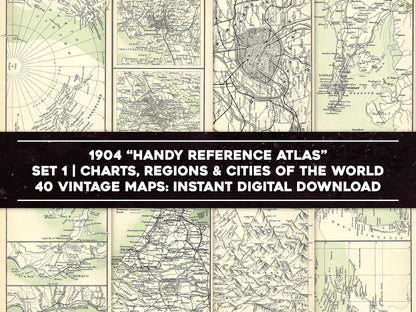 Handy Reference Atlas of the World Set 1 Charts Regions Cities of the World [40 Images]