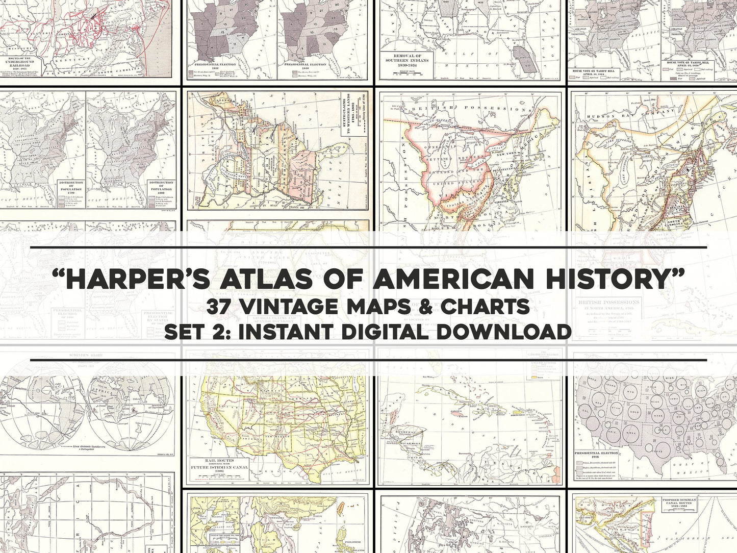 Harper's Atlas of American History Set 2 [37 Images]