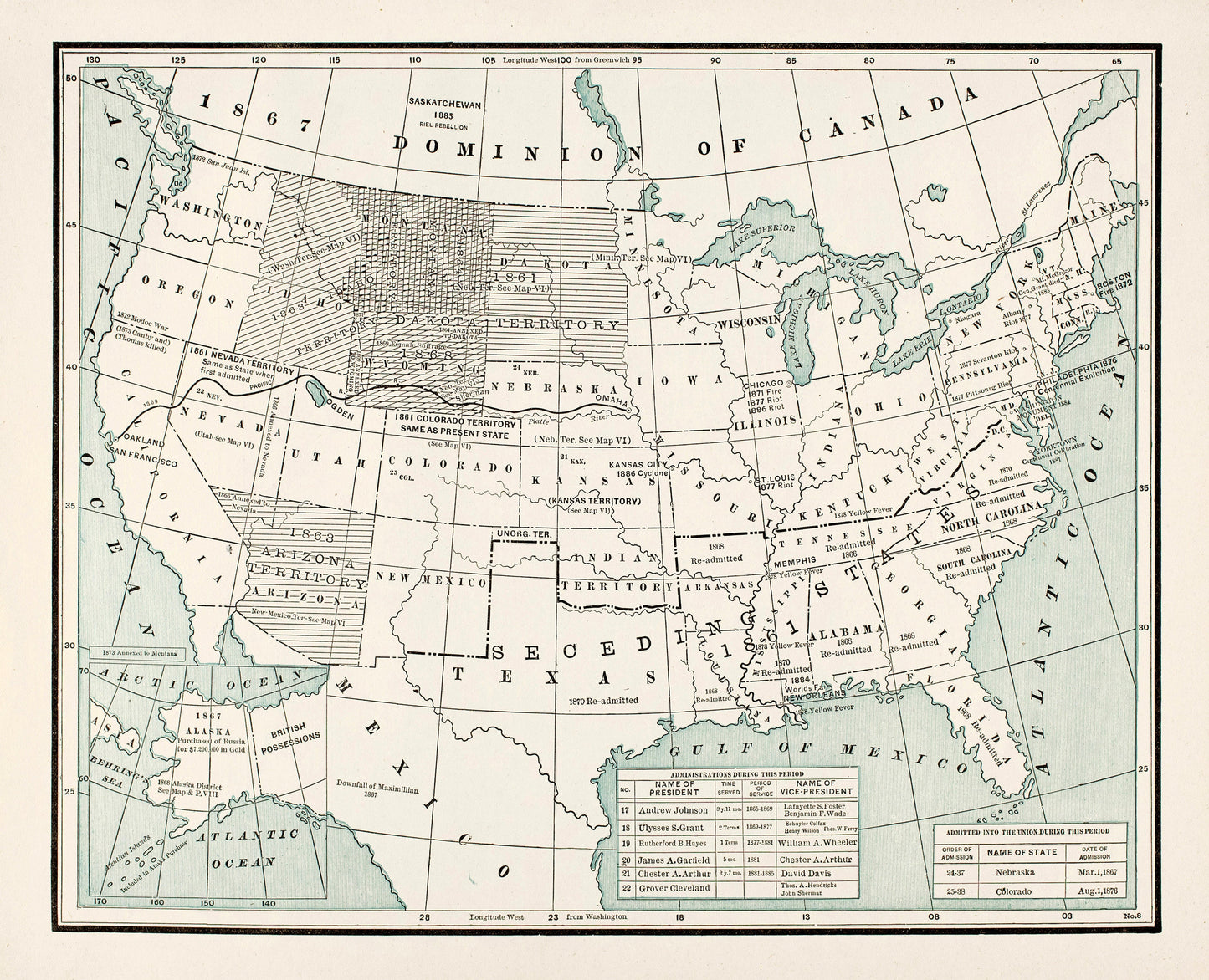 Cram's Unrivaled Family Atlas of the World Historic America [9 Images]
