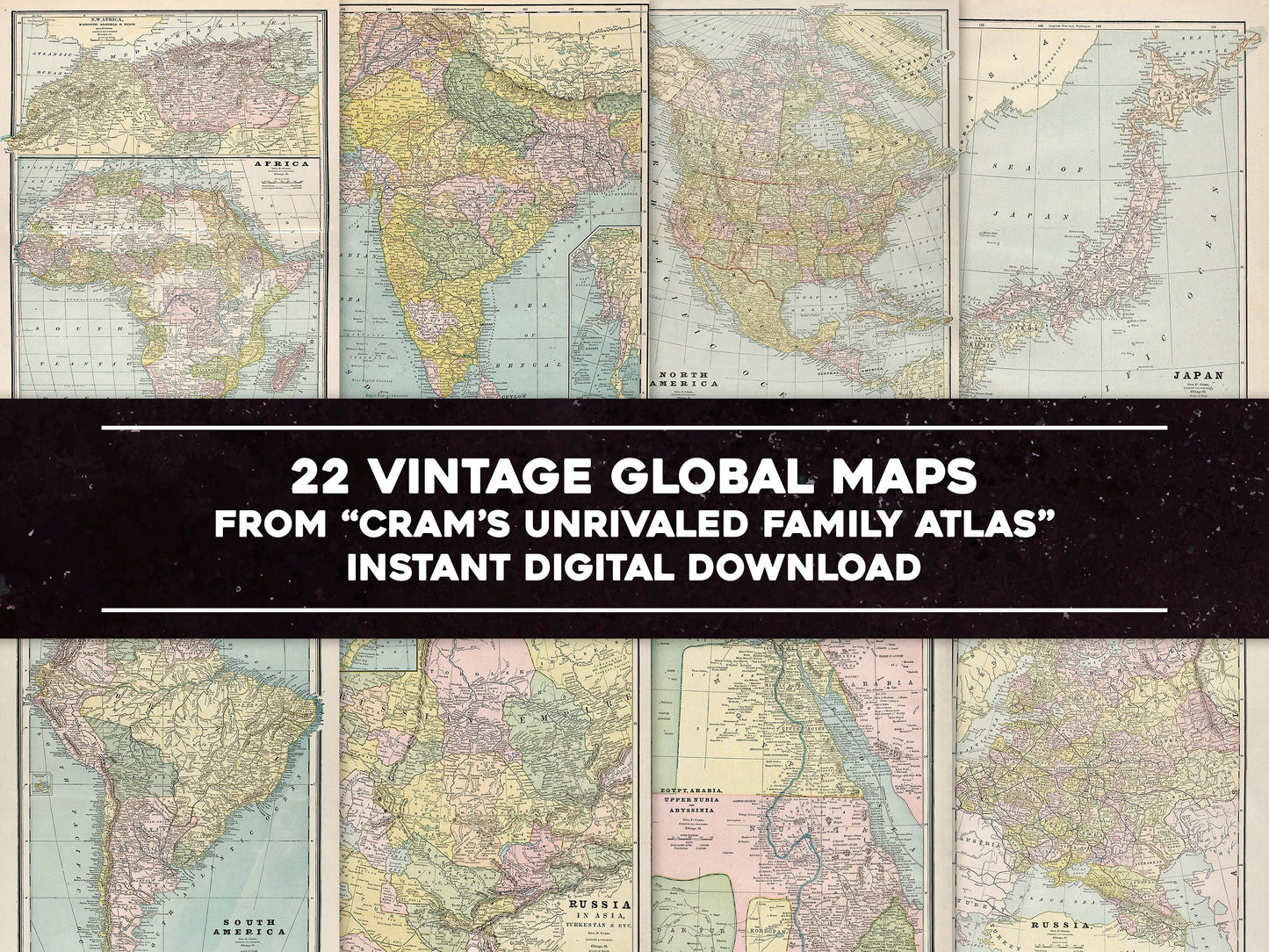 Cram's Unrivaled Family Atlas of the World Countries [22 Images]